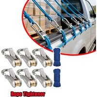 Camping Rope Tensioners Heavy Duty Retractable Paracord Alloy Climbing Clamps Wind Resistant Fixing Ropes For Tents Tarpaulins