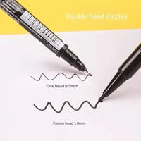10Pcs Double-Tip Permanent Paint Marker Pens Black/Blue Ink for Plastic Wood Stone Metal Glass Doodling Marking Graffiti Art Set