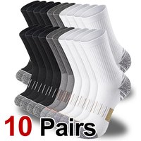 10 Pairs Unisex Long Tube Sports Socks Fashionable Stripes Soft Comfortable Sweat Absorbing Breathable All Season Casual Socks