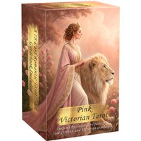 Pink Victorian Tarot Cards Set, 78 Pieces, 13x8 Cm, Romantic & Elegant Design, Includes Paper Instructions, Perfect for Beginner