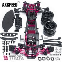AXSPEED Metal & Carbon Fiber & Plastic Frame Kit Wheel Rims Shock Absorbers for Sakura D5 MR 1/10 RC Drift Car Truck Model Parts