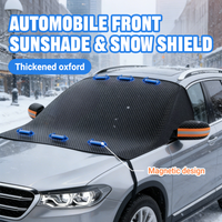 Magnetic Snow Cover For Windshield Oxford Cloth Thickened Antifreeze Sunshade With Reflective Stripe Universal Car Cover