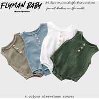Baby Infant Newborn Girls&boys Comfort Button Sleeveless Romper Jumpsuit Bodysuit Summer Clothes
