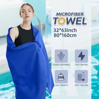 80*160 Microfiber Towel Quick Dry Towel Travel Towel Sports Towel Beach Towel Soft Light Towel For Swim Yoga Gym