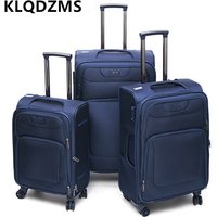 KLQDZMS Luggage Travel Bag Oxford Cloth Boarding Box Large Capacity Trolley Case Three-piece Set Password Box Men's Suitcase