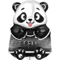 PANPOKI 925 Sterling Silver Cute Panda Animals Pendants Bracelet Necklace Charms Fit Jewelry Party Beads DIY Fine Gifts