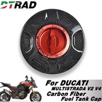 Motorcycle Quick Release Carbon Fiber Fuel Tank Cap For DUCATI MULTISTRADA 950 1200 1260 V2 V4 PIKES PEAK 2010-2026 Accessories