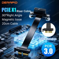 High Speed PCIe X1 Riser Cable 90 Degree Right Angle 8Gbps PCI Express 3.0 X1 to X1 Extension Ribbon Extender Card for Desktop