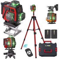16-Linien-Laser-Nivelliergerät mit 1,2 m Stativ, grüne Linie, selbstnivellierend, 360° horizontal und vertikal, ferngesteuerte grüne Strahllaser-Nivelliergeräte