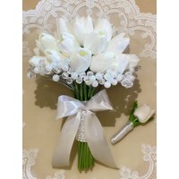 Artificial Holding Flower Bouquet White Calla Lily Bridal Wedding Bouquet Wedding Photography Prop Party Ceremony Anniversary