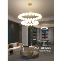 Nordic Ring LED Chandelier Dimmable Acrylic Pendant Lamp for Living Room Bedroom Hall Center Table Home Decor Lighting Fixture