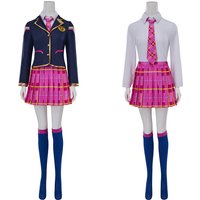 Song Hana Cosplay Anime Costume School Girl D.va JK Uniform Top Coat Skirts Suit Halloween Dva 3rd Party Outfit for Women