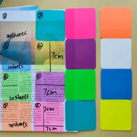 1/2/3/4/5/6bag 8Color Transparent Sticky Notes 7*7CM Scrapes Sticker Note Clear Notepad School Stationery Office Supplies