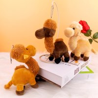 Cartoon Little Camel Pendant Keychain Cute Camel Doll Plush Toy for Women Bag Ornaments Fur Animal Car Keychain Key Chain Gifts