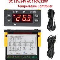 DC 12V/24V AC 110V/220V ETC-974 Temperature Controller Refrigerator Defrosting Heating Control Thermoregulator with NTC Sensor