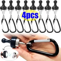 4/1pcs Strong Magnetic Carabiner Keychain Camping Snap Clip D Type Lock Buckle Outdoor Tent Canopy Hanging Buckle Hook Clasps