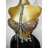 High-end black two-piece sequined sexy dress, Gogo Clothing Club stage performance birthday party dance costume
