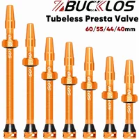 BUCKLOS Bicycle Presta Valve 40/44mm Tubeless Valve CNC Aluminum Alloy Road Bicycle Tubeless Valve Road Bike Valves 55mm 60mm