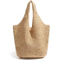 New Simple Design Paper Tote Bag Handmade Woven Large Capacity Two Open Shoulder Holiday Beach Bags