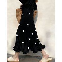 Premium Polka Dot Skirt 2026 New High Waist Skinny Pleated Versatile Lazy Wind Medium and Long Skirt