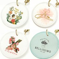 Customized Logo Personalized Round Leather Keychain Keyring Clip UV Printing Color Bag Chains for Women Handbag Pendant Gift