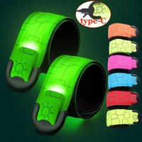 AliExpress NONE LED Wrist Band High Brightness Decorative Rechargeable LED Slap Glowing Night Running Armband Bracelet for Outdoor Sports Party