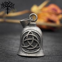 Norse Viking Motorcycle Biker Bell Hanger Irish Celtic Triquet Gremlin Ride Stainless Steel Bell For Mens & FREE Bell Hanger
