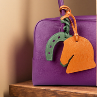 Handmade Leather Horse Head & Horseshoe Charms Set-Premium Thick Leather-Mix & Match Colors-PU Leather-Ideal Bag Accessory