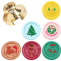 Christams Series Wax Seal Stamp, Wax Seal Stamps Interchangeable Brass Stamp Heads for Decorating Gifts and Greeting Cards