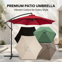 Outdoor Patio Umbrella Canopy Replacement, 6.5ft 9ft 10ft Sizes, 6 Ribs 8 Ribs , Table Pool Garden Umbrella Cover Cloth Top