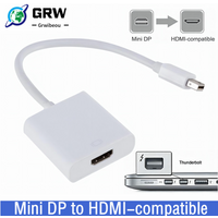 Grwibeou High Quality Thunderbolt Mini DisplayPort Display Port DP to HDMI-compatble Adapter Cable For Apple Mac Macbook Pro Air