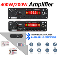 Dual Power 400W & 200W Bluetooth Amplifier Board MP3 Decoder 8V-26V with USB/TF/FM Radio Recording Call for Car Audio DIY