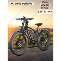 AliExpress NONE BLUVALL V1 Adult Mountain Ebike 2000W 52V 22.4Ah Full Suspension Travel Electric Bicycle 26*4.0