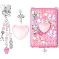 Charms Set for Kindle, Including Dust Plug Charm Type C/USB C, Heart Grip Holder, Keychains with Hook for Kindle Accessories
