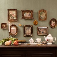 Retro European-style Embossed Photo Frame Decoration for Home Homestays Wall Accents Carved Wall-mounted Photo Wall Decoration
