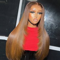 13x6 layered straight HD Transparent Lace Frontal Wig Human Hair Wig For Women 16-36Inch 300/400 Density Pre Plucked Wear And Go