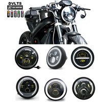 Lampe de sauna à LED ronde noire pour moto, lampe Hi et Lo pour Honda Yamaha Kawasaki, lampe de sauna, pièces de support rapides, 7.5 pouces, 7 pouces