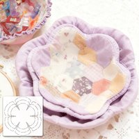 YOMDID 1pc Floral Shape Sewing Template, 6-Petal Quilting Templates PET Template with 3 Sizes DIY Fabric Storage Basket Template