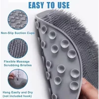 Foot Wash Mat Silicone Sponge Body Brush in The Shower Reusable Wall Mounted Back Silicone Bath Foot Massage Pad Shower