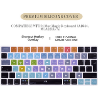 HRH Shortcut Hotkey Silicone Keyboard Cover EU Layout For Apple iMac Wireless Magic Keyboard 2nd Gen MLA22LL/A Model A1644