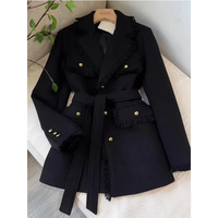 Chic Woolen Blazer Jacket Women's Overcoat 2026 Autumn Winter New High-End Sense Loose Medium Long Woolen Suit Trenchcoat Jacket