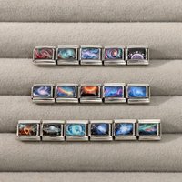 New Fashion Heart Universe Planets Series Sun Italian Charm Links Fit 9mm Stainless Steel Bracelet Women Men DIY Making Jewelry