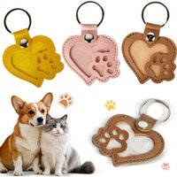 Pet Hair Storage Keychain Leather Pendant Cat and Dog Hair Keychain Exquisite Cute Bag Accessory