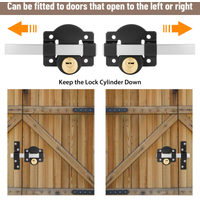 70mm Both Sides Gate Lock Garden Security Double Long Throw Bolt Rim Lock 5 Keys