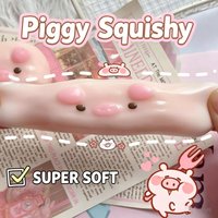 Cute Pink Pig Squishy Sensory Fidget Toy Sticky Slow Rising Squeeze Stress Relief Creative Gift for Adults & Kids Home Daily Use