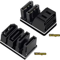 SATA 7Pin Angled Adapter Plug and Play 90/180 Degree SATA Adapter 2 SATA 7Pin Male To Female Converter for Motherboard Desktop