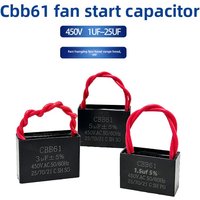 CBB61Fan Starting Capacitance1.2/1.5/1.8/2/2.5/3/4/5/6/7UFCeiling Fan Range Hood450V