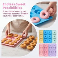 6 Holes Silicone Donut Mold Baking Pan Non-Stick Baking Pastry Chocolate Cake Dessert DIY Decoration Tools Bagels Muffins Donut