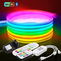 WS2811 LED Strip Neon Light RGB Rainbow 360 Round Tube Silicone Rope Lights Wifi Smart Remote Control 24V Power Kit Waterpoof