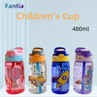 Children's Plastic Water Cup, Straw Cup, Duckbill Portable Creative Adult Male And Female Student Baby Cute Cup